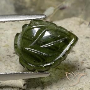 Turmalina Verde medio natural de 2.90 ct, Corte Flor, Translúcido