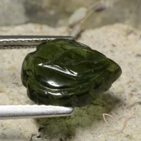 Turmalina Verde medio natural de 2.90 ct, Corte Flor, Translúcido