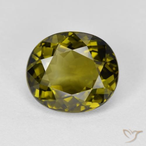 3.47ct Natural Verde oscuro turmalina, Ovalada, VVS-VS