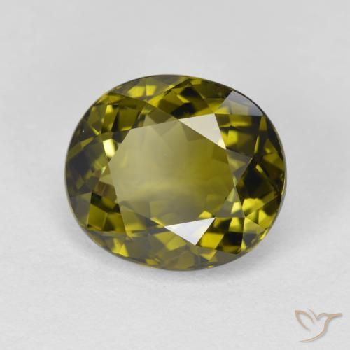 Turmalina Verde oscuro natural de 3.47 ct, Ovalada, VVS-VS