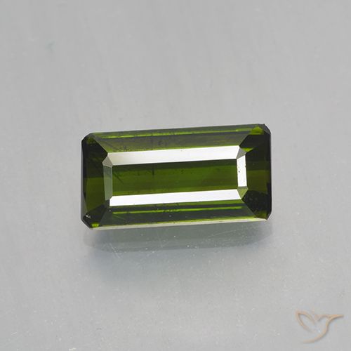 1.51ct Natural Verde oscuro Turmalina, corte esmeralda, VVS-VS