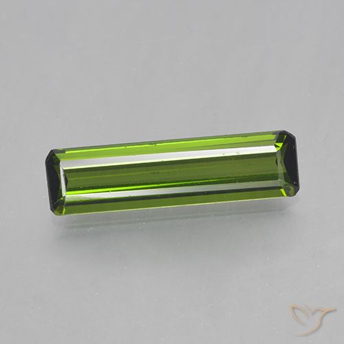 1.45ct Natural Verde alga Turmalina, corte esmeralda, VVS-VS