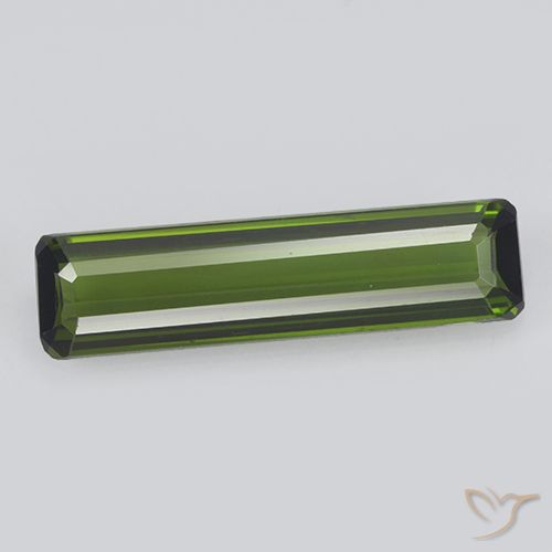 1.39ct Natural Verde bosque Turmalina, corte esmeralda, VVS