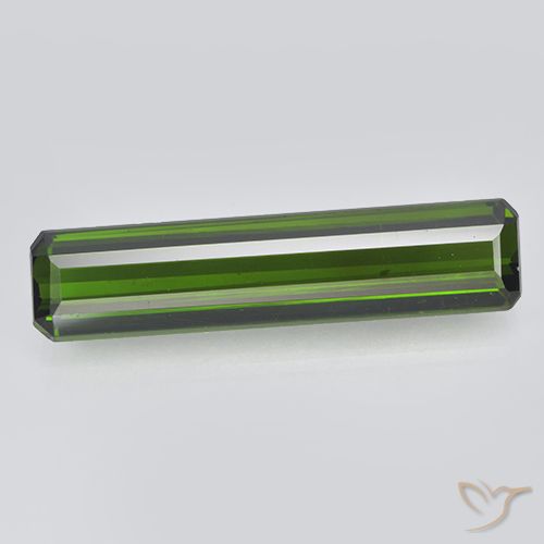 2.87ct Natural Verde oscuro Turmalina, corte esmeralda, VVS-VS