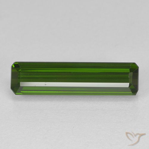 2.16ct Natural Verde bosque Turmalina, corte esmeralda, VVS