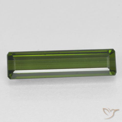 1.35ct Natural Verde oscuro Turmalina, corte esmeralda, VVS