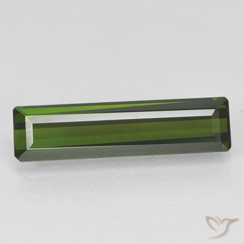 1.71ct Natural Verde oscuro Turmalina, corte esmeralda, VVS