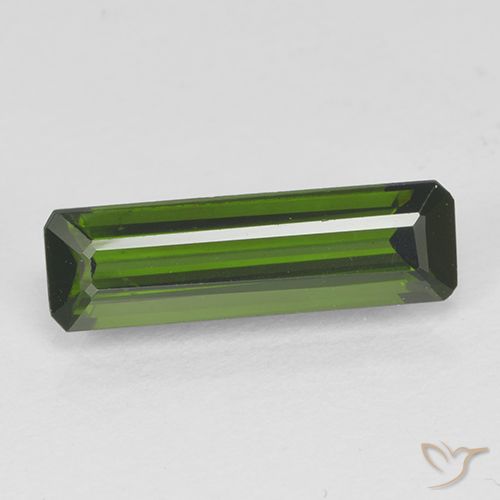 1.27ct Natural Verde oscuro Turmalina, corte esmeralda, VVS