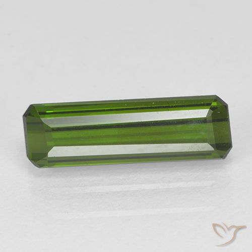1.34ct Natural Verde oscuro Turmalina, corte esmeralda, VVS