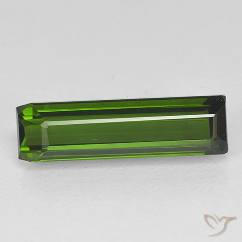 2.37ct Natural Verde oscuro turmalina, corte esmeralda, VVS