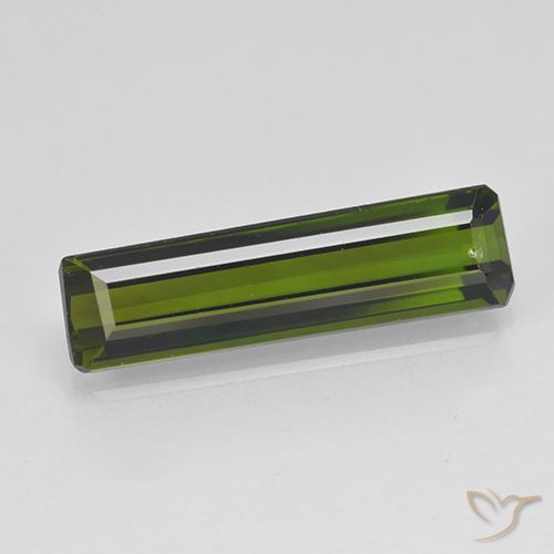 1.59ct Natural Verde oscuro Turmalina, corte esmeralda, VS