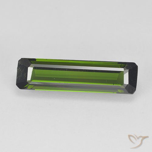 1.57ct Natural Verde alga Turmalina, corte esmeralda, VVS-VS
