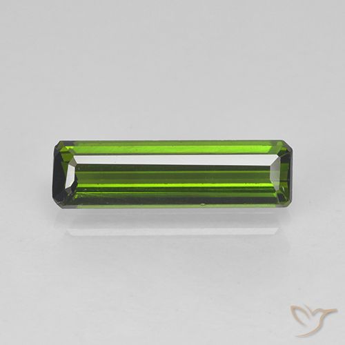 1.11ct Natural Verde oscuro Turmalina, corte esmeralda, VVS-VS