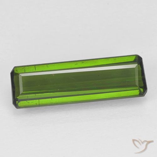 1.24ct Natural Verde terroso Turmalina, corte esmeralda, VS