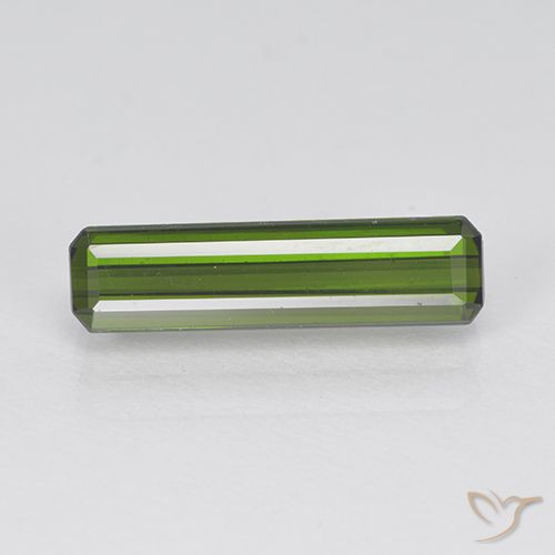 1.77ct Natural Verde alga Turmalina, corte esmeralda, VVS