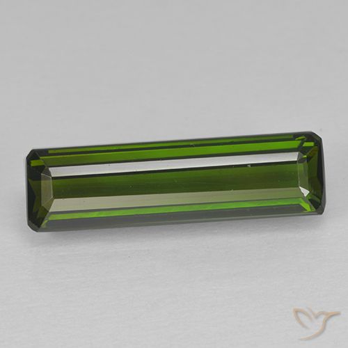 2.63ct Natural Verde terroso oscuro Turmalina, corte esmeralda, VVS-VS