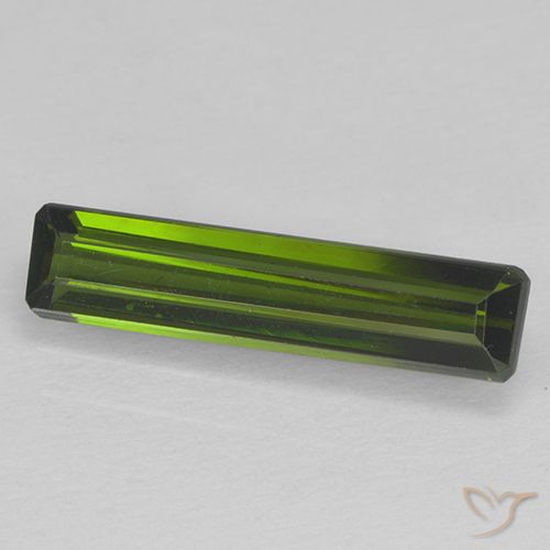1.54ct Natural Verde oscuro Turmalina, corte esmeralda, VVS-VS