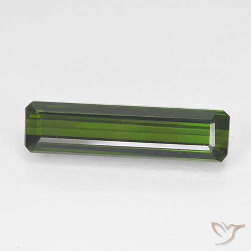 3.44ct Natural Verde oscuro Turmalina, corte esmeralda, VVS-VS