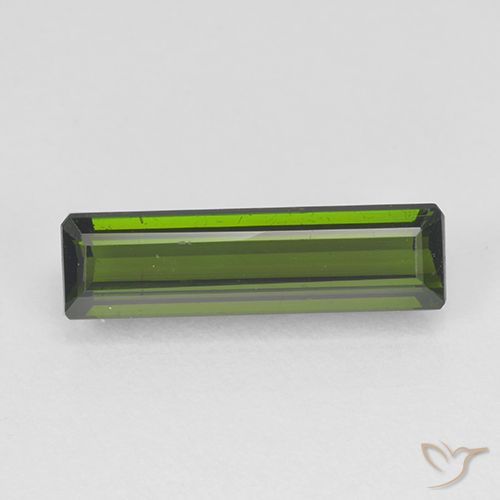 1.55ct Natural Verde alga Turmalina, corte esmeralda, VVS-VS