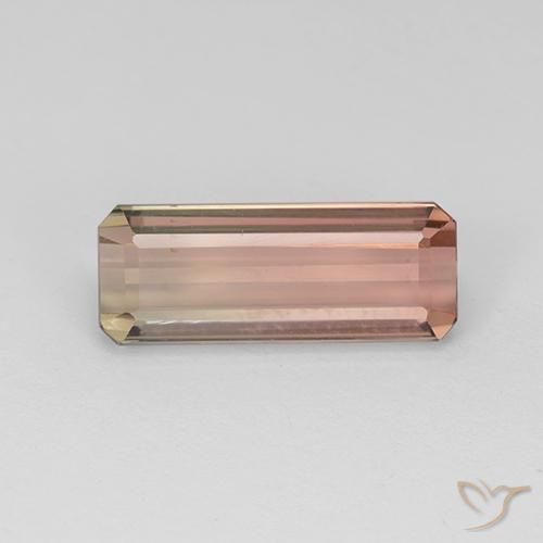 Turmalina Bicolor natural de 4.33 ct, Corte Octágono / Esmeralda, VVS-VS