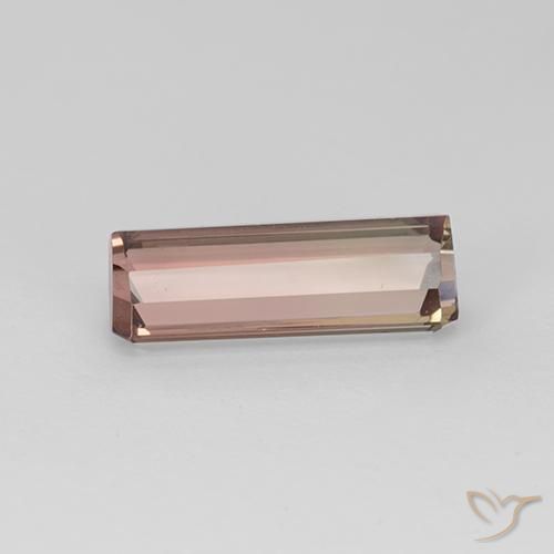 Turmalina Bicolor natural de 4.33 ct, Corte Octágono / Esmeralda, VVS-VS