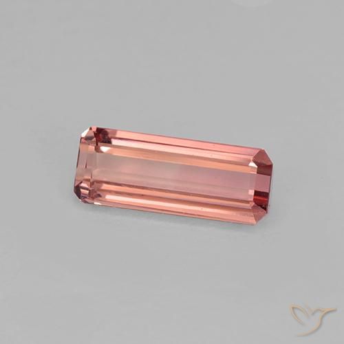 0.93ct Natural Rosado rojizo Turmalina, corte esmeralda, VVS-VS