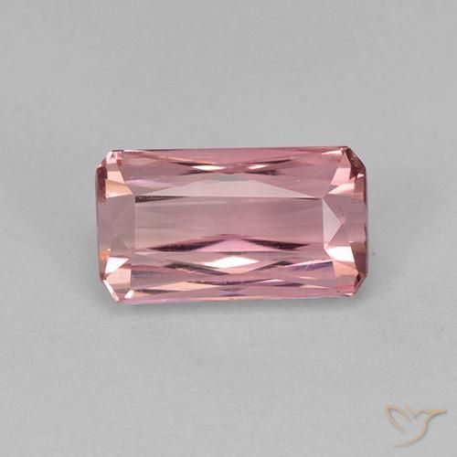 1.42ct Natural Bubblegum rosado claro turmalina, corte esmeralda, VS