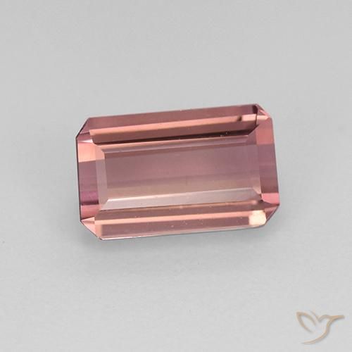 1.14ct Natural Rosado medio turmalina, corte esmeralda, VVS-VS