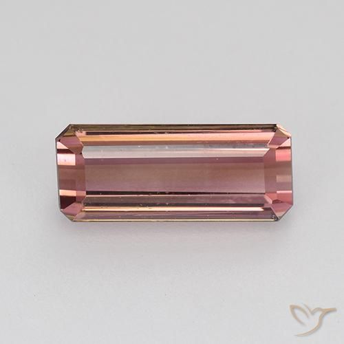 2.00ct Natural Rosado naranja turmalina, corte esmeralda, VVS
