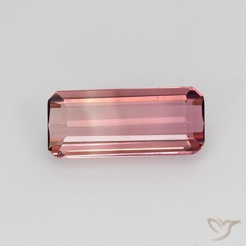 1.18ct Natural Rosado medio Turmalina, corte esmeralda, VVS