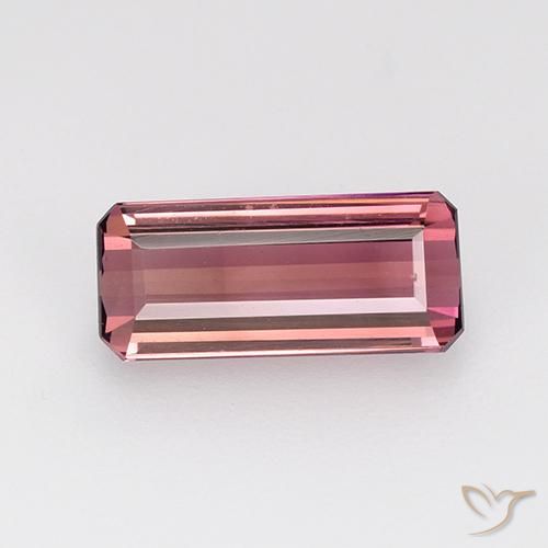 1.61ct Natural Rosado púrpura Turmalina, corte esmeralda, VVS