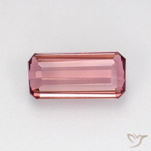 1.37ct Natural Rosado intenso turmalina, corte esmeralda, VVS
