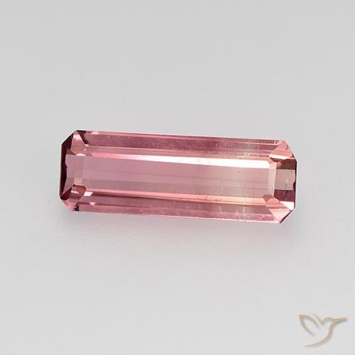 1.25ct Natural Rosado cálido claro Turmalina, corte esmeralda, VVS