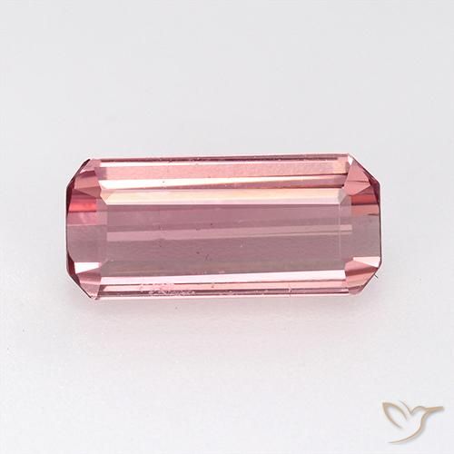 1.54ct Natural Rosado cálido claro Turmalina, corte esmeralda, VVS