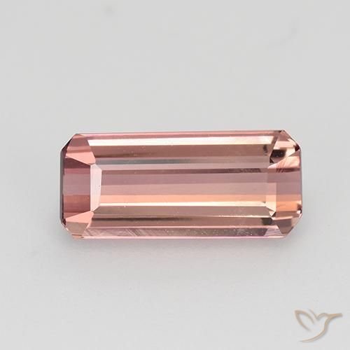 1.26ct Natural Rosado medio Turmalina, corte esmeralda, VVS