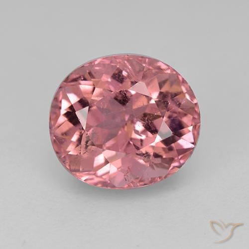 2.40ct Natural Rosa rosado turmalina, Ovalada, VS
