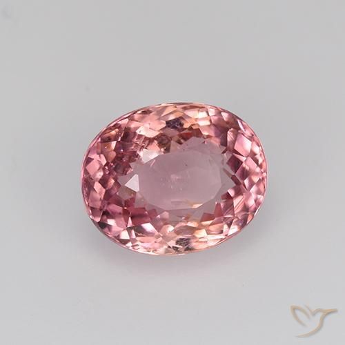 Turmalina Rosado intenso natural de 1.54 ct, Ovalada, VVS-VS