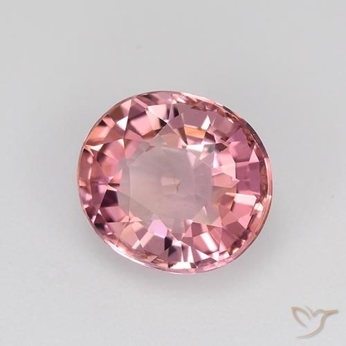 Turmalina Rosado intenso natural de 1.68 ct, Ovalada, VVS-VS