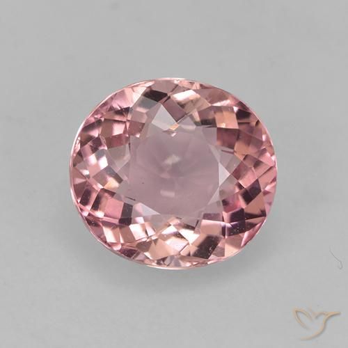 1.45ct Natural Rosado claro turmalina, Ovalada, VVS-VS