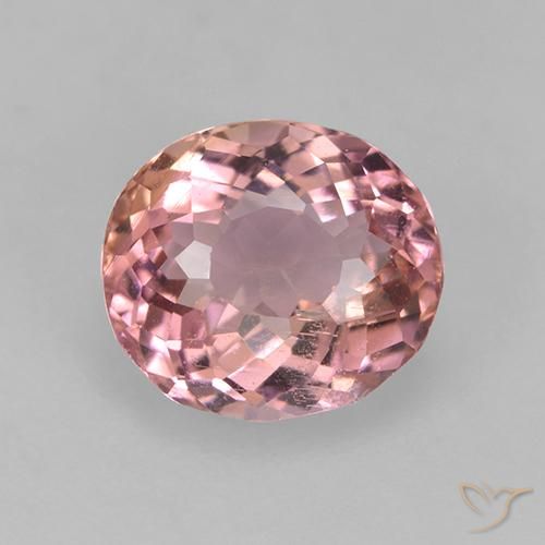1.63ct Natural Rosado cálido claro turmalina, Ovalada, VS