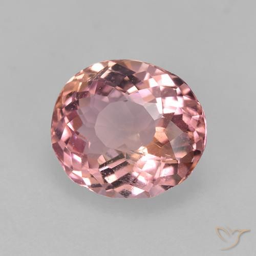 Turmalina Rosado cálido claro natural de 1.63 ct, Ovalada, VS