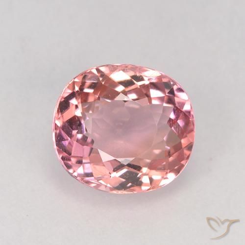 1.61ct Natural Rosado claro turmalina, Ovalada, VVS-VS