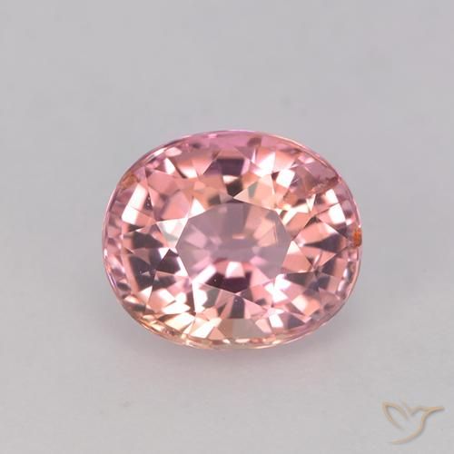 1.32ct Natural Rosado claro turmalina, Ovalada, VVS-VS