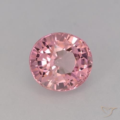Turmalina Rosado claro natural de 1.35 ct, Ovalada, VVS-VS