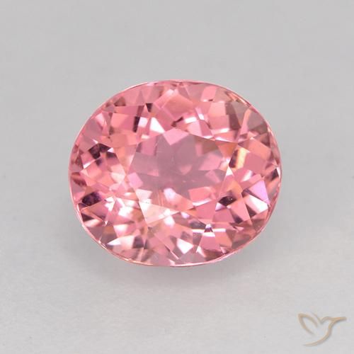 1.57ct Natural Rosado medio turmalina, Ovalada, VVS-VS