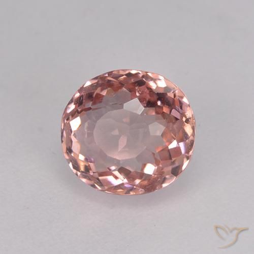 Turmalina Rosado naranja natural de 1.67 ct, Ovalada, VVS-VS
