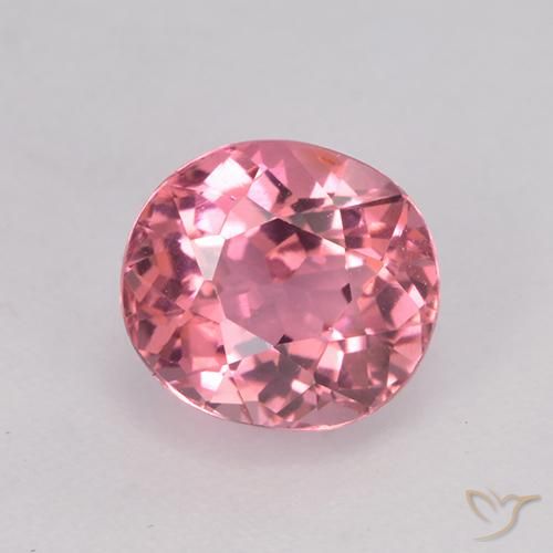 1.33ct Natural Tono rosado cálido turmalina, Ovalada, VVS