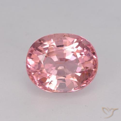 1.66ct Natural Rosado cálido claro turmalina, Ovalada, VS