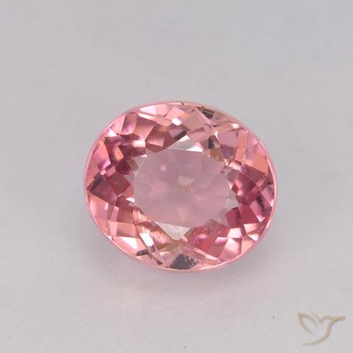 1.65ct Natural Rosado claro turmalina, Ovalada, VVS-VS