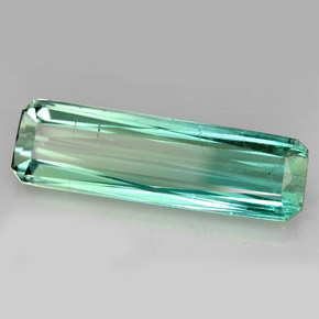 Turmalina verde natural de 15,23 ct, corte esmeralda, VS-SI
